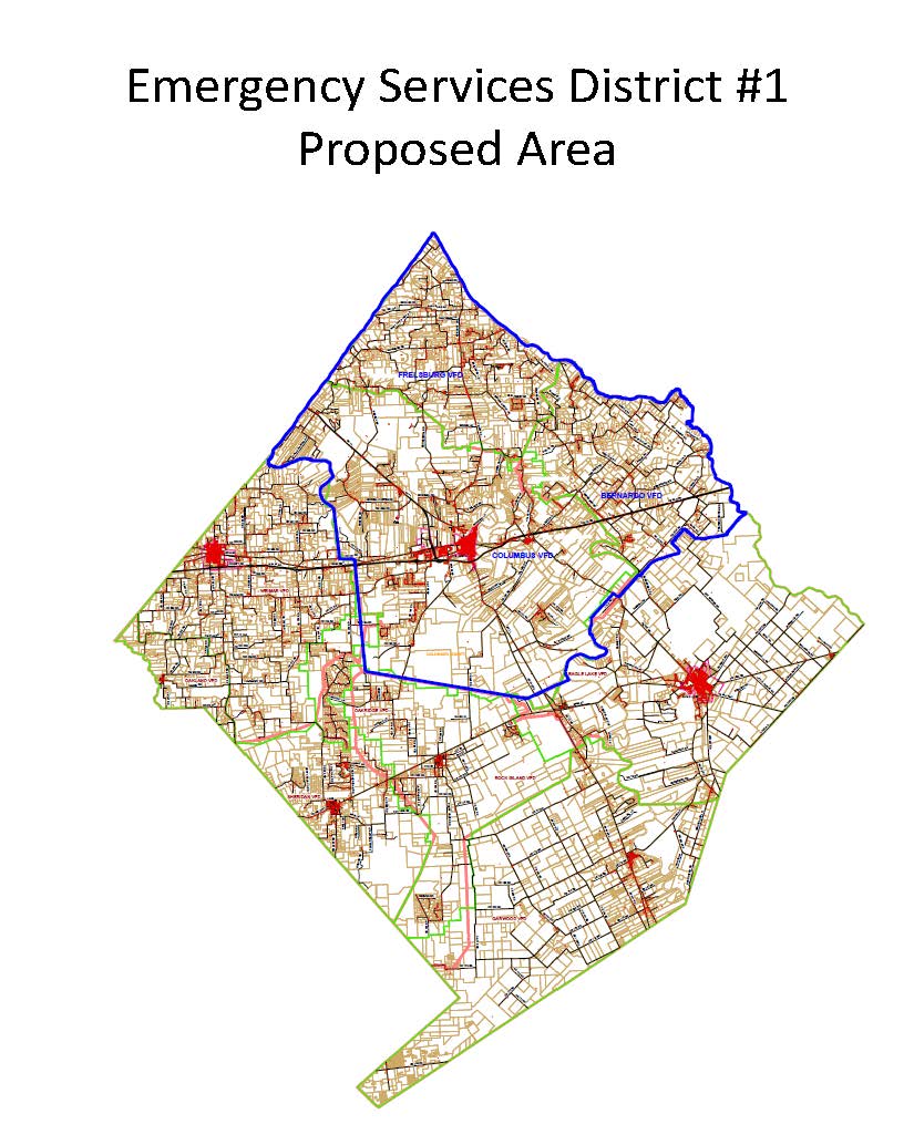 Emergency Services District #1 proposed area map